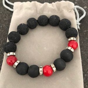 Beaded bracelet bead from Mt ST Helens Handmade